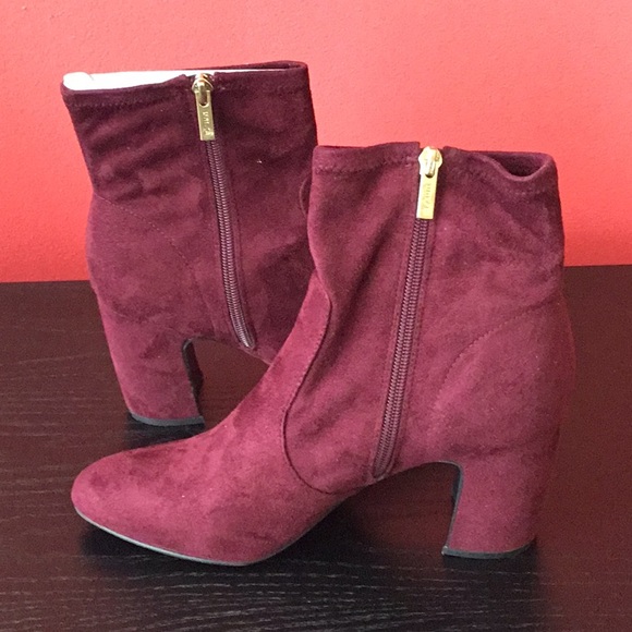Unisa Dark Red Fabric Ankle Boots - Picture 2 of 6